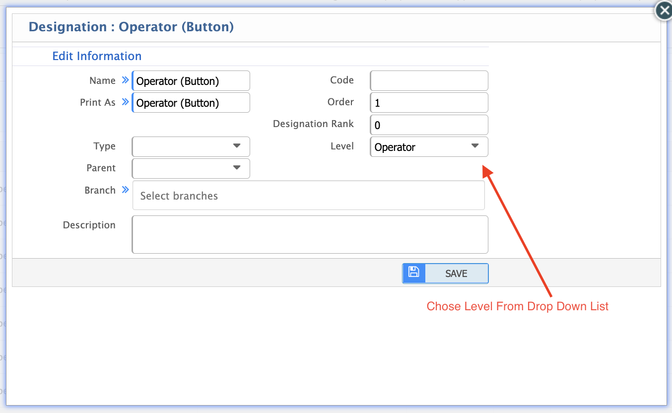 Edit for Assign Designation Level